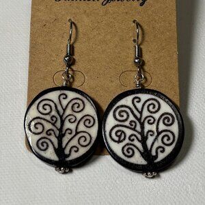 🌈 Sale! 🌈 Whimsical FIMO spirals earrings with Balinese silver beads